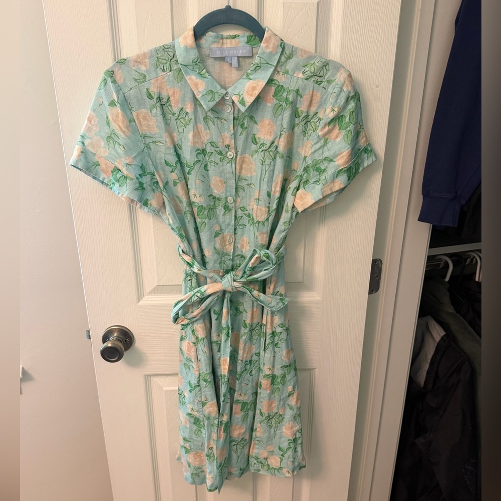 Hill House Blue Floral Shirtdress Linen